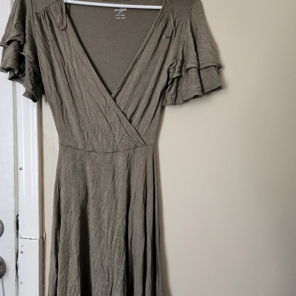 Alya Olive Green Mini Dress